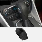 Black Leather Gear Shift Knob Shifter Lever Trim For Ford Escape Kuga 2013-19