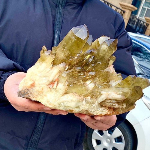 11.28LB Natural yellow Quartz Stone Crystal Cluster Healing Stones Mineral - 第 5/12 張圖片