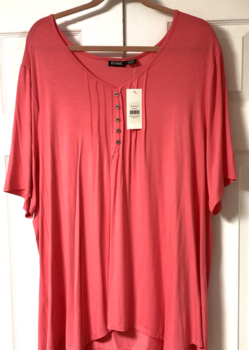 Womens Plus EVANS Peach KNIT Tunic SIZE 26/28 STRETCHY- - Picture 2 of 5
