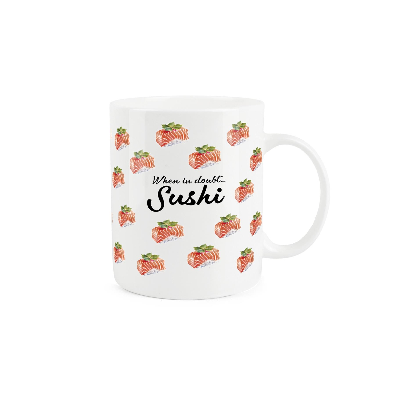 Novelty Sushi Mug - When in Doubt Food Gift/Present - Bone China Cup