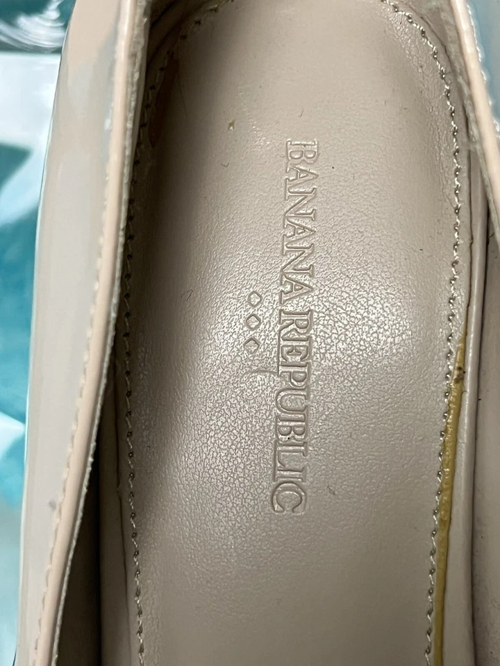 Banana Republic женский размер 7 лакированный кремовый каблук на танкетке - Изображение 3 из 4