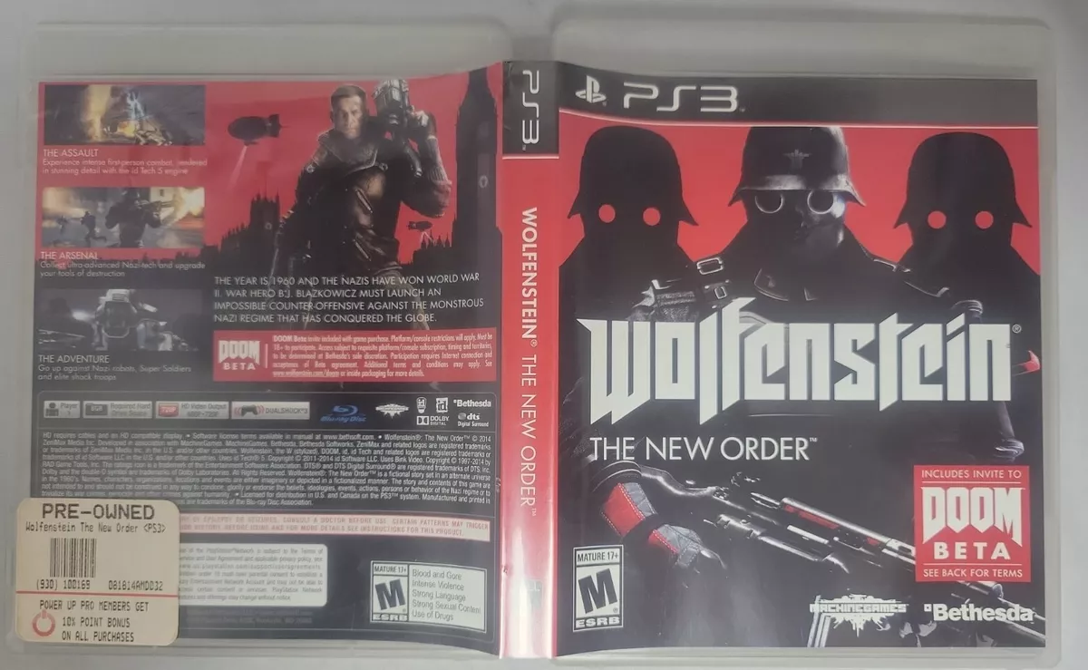 Wolfenstein: The New Order (PS3, Playstation 3) NEW 93155118812