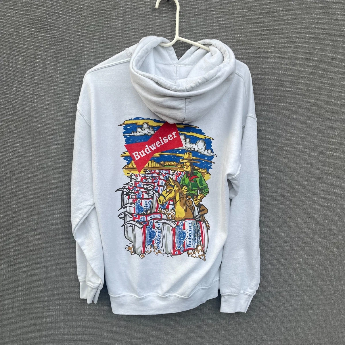 Budweiser hoodie with beer pouch cheap