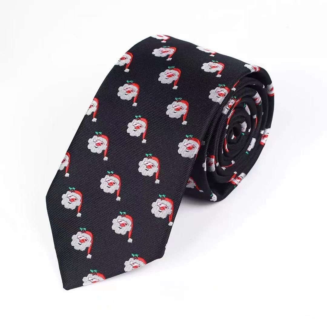 Christmas Santa Novelty Tie Black - Snazzy Santa Xmas Gift