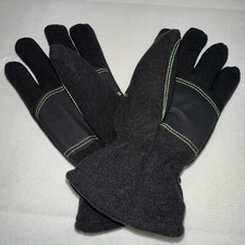 Champion Kids Fleece Winter Gloves Size 4/7 Black with Green Stitch NWOT