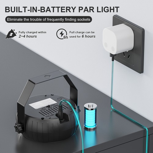 8x Par Strahler Akku Wiederaufladbares 12LED RGB Par Bühnenlicht für DJ Hochzeit - Bild 7 von 14