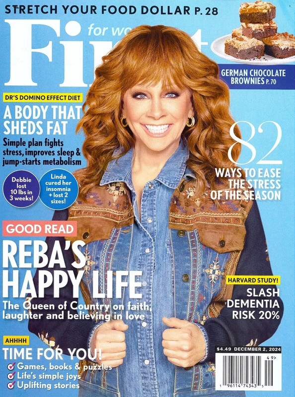 FIRST FOR WOMEN MAGAZINE - DECEMBER 2, 2024 - REBA'S HAPPY LIFE