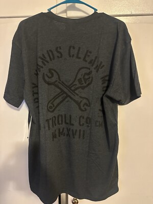 Troll Co Clothing Men s Grey T-Shirt   Dirty Hands Clean Money  XL Brand New