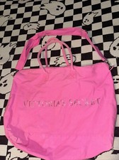 Victoria's Secret Neon Hot Pink Tote Large Duffle Bag Weekender Travel 