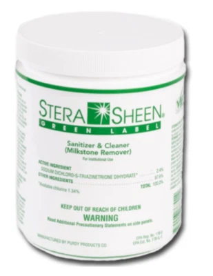 Stera-Sheen® Green Label Sanitizer & Cleaner (Milkstone Remover) 1x4lb jar