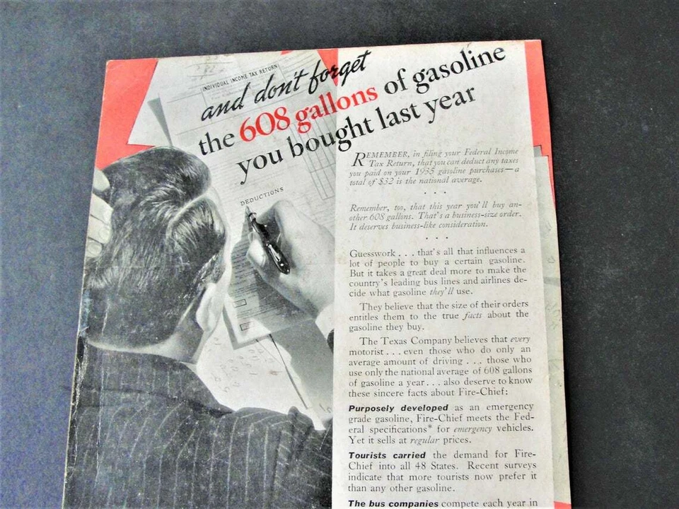 1930s Texaco Fire-Chief Gasoline Texaco- that means Serv. (2) Magazine Page Ads. - Image 3 of 4