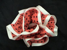 WATERMELON THEMED SILKY SCRUNCHIE with BLACK EDGE - CUTE UNIQUE