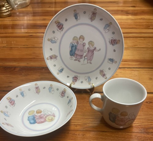 Baby Dior (Christian Dior) 'Les Enfants' Fine China Plate Bowl And Mug Set Of 3