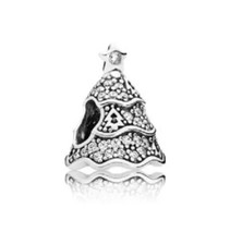 Authentic Pandora Silver Twinkling Christmas Tree Charm Bead Pendant 4Bracelet