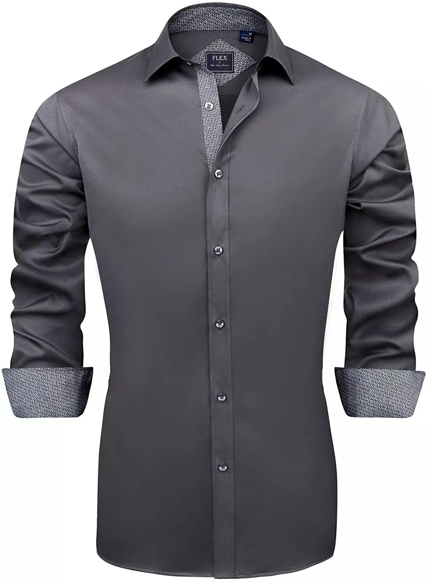 Men's Casual Black Dress Shirt