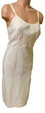 Vintage 50s The Snip-It Ecru Nylon Rockabilly Full Slip Dress Women's Size 34