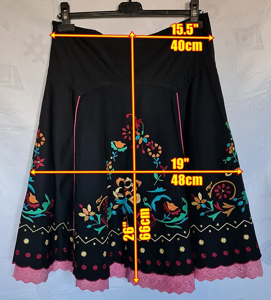 FALDA VINTAGE PEPE JEANS TRACHTEN OKTOBERFEST DIRNDL TYROL MUJER: US12/EU40 Foto 2 de 4