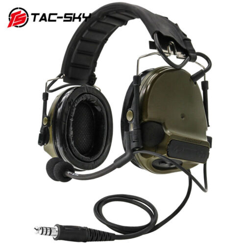 TAC-SKY Tactical COMTAC III C3 Zestaw słuchawkowy z redukcją szumów FG Zielone słuchawki - Zdjęcie 2 z 12