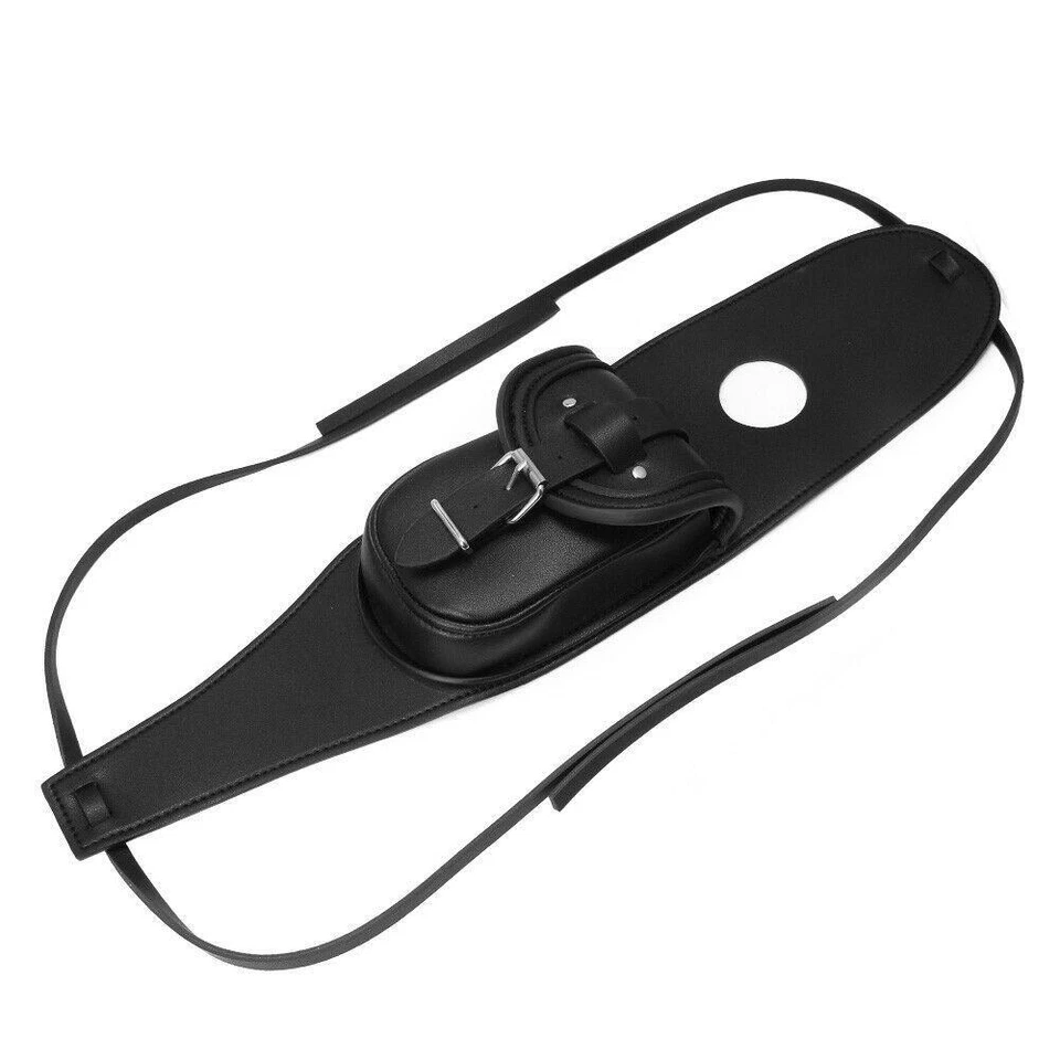 Black PU Leather Fuel Tank Chap Cover Panel Bag For Harley Sportster 883 1200 - Image 4 of 4