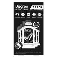 Degree Men Ultra Clear+ Antiperspirant Deodorant, Black & White, 2.7 oz, 5-pack