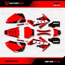 Red & Black Shift Racing Graphics kit fits Honda Crf250 04-05 Crf 250 Decal