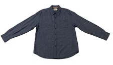 The Normal Brand men's long sleeve button up shirt, Blue Flannel, Size XL