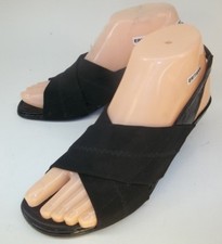 Donald J Pliner Wos Sandals Slingbacks HALIA US 6 M Black Leather Fabric Slip-On