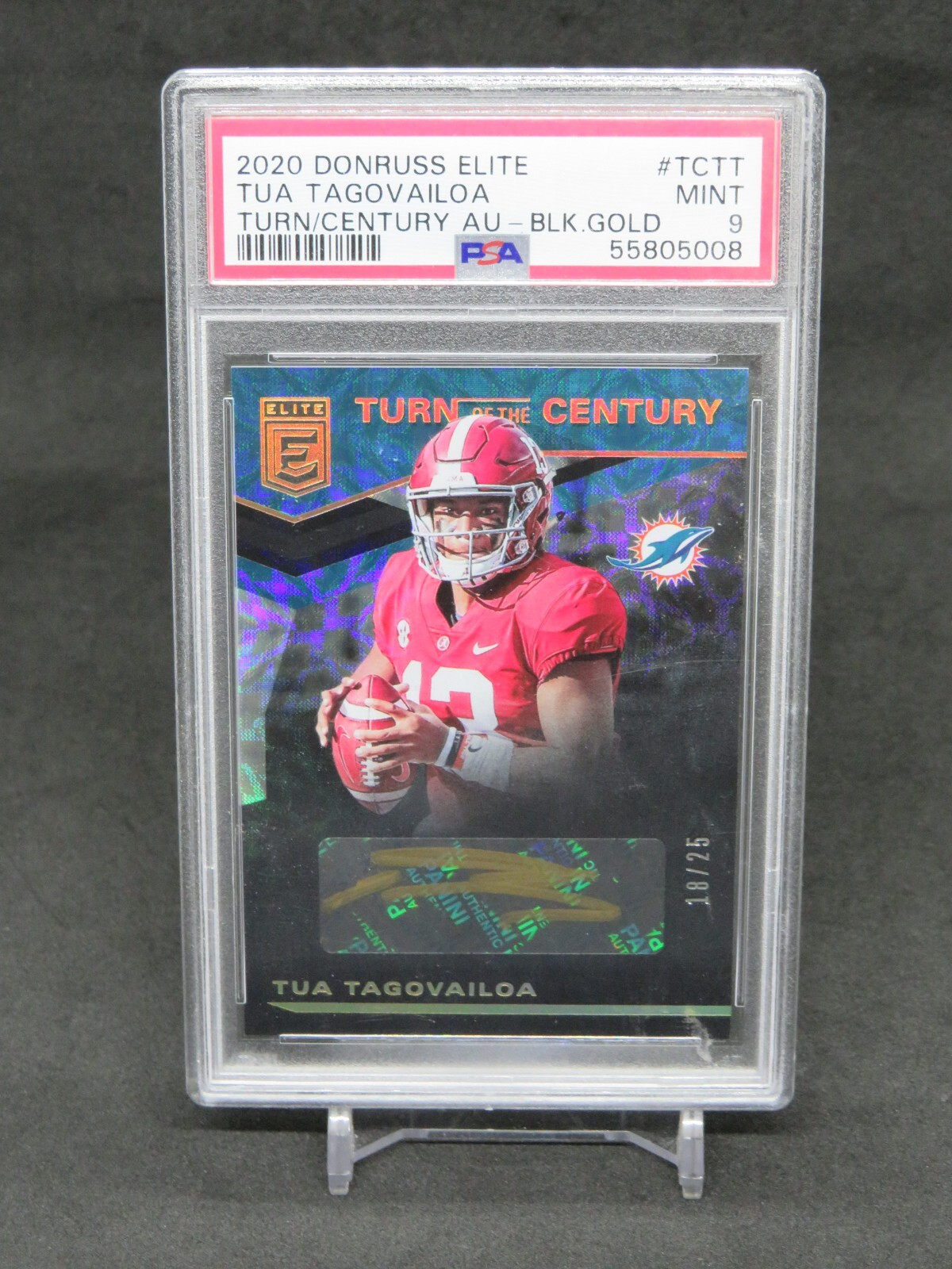 Tua Tagovailoa Panini Donruss Elite Turn of the Century Autographs #TCTT Black Gold