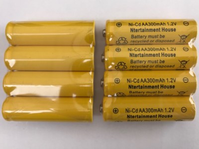 8-pcs1.2v AA (300mAh) Ni-Cd Rechargeable Battery For Solar Light