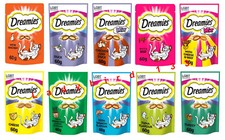 Image of Dreamies Cat Treat Biscuits 60g VARIOUS FLAVOURS TO CHOOSE FROM