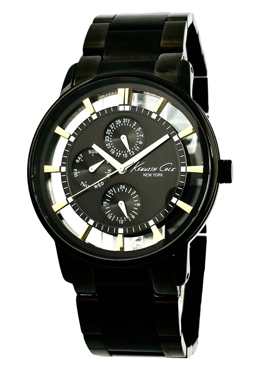 Kenneth Cole Men's KC9222 Multifunction Transparency Classic Black