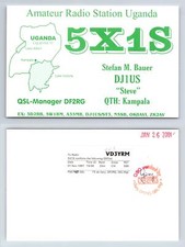 Ham Radio QSL QSO Postcard 5X1S, Kampala, Uganda