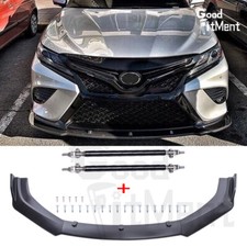 For Toyota Camry Sedan Matte Front Bumper Lip Splitter Spoiler + Strut Rods Kit