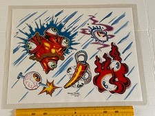 Vintage Art Tattoo Flash Sheet Derma Design Matt Bahr /T535