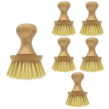Vegetable Brush w/ Bamboo Knob 6 Pk - Fibers are Recycled Bottles by LOLA