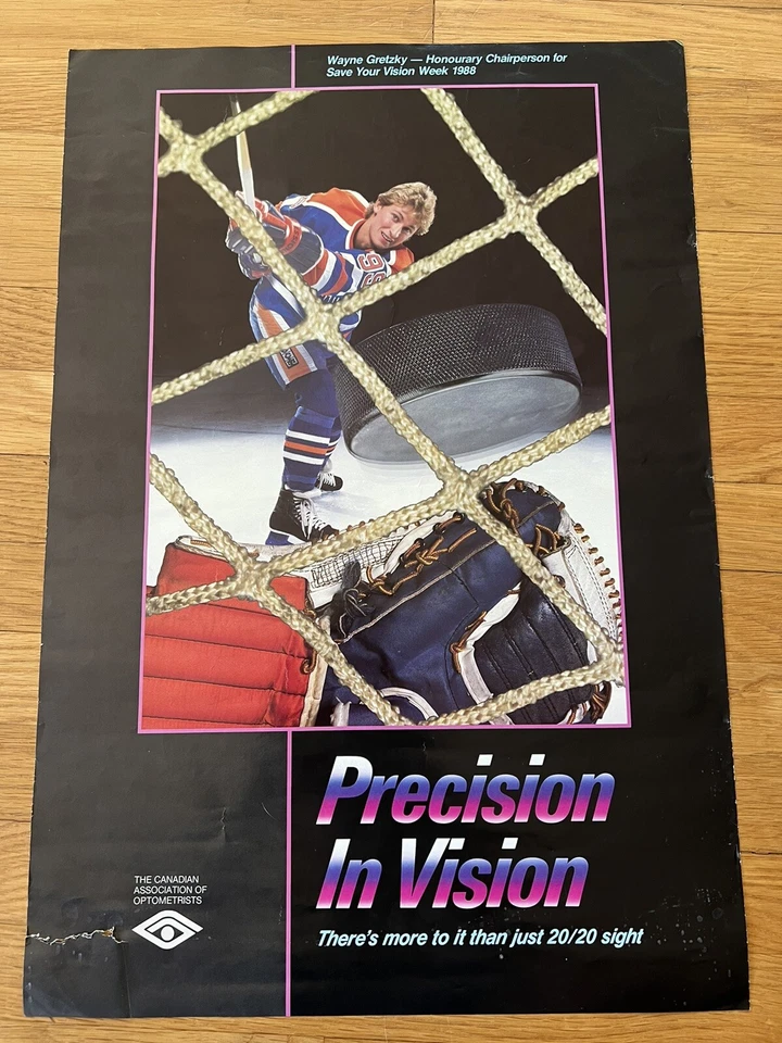 Póster Wayne Gretzky 1988 15x22 doble cara precisión en visión inglés/francés Foto 4 de 4