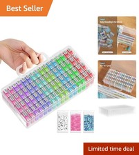 Flexible Diamond Art Storage Kit with 64 Jars Customizable Label Stickers
