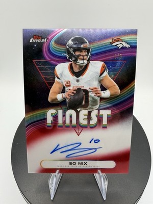 2025 Topps Finest Bo Nix Red Refractor Auto #1/5! Broncos First Print GRAIL Card