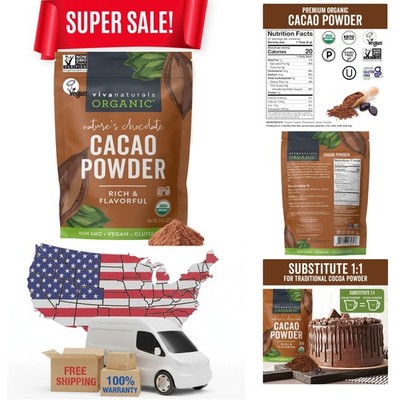 8 Ounce Organic Cocoa Powder - Unsweetened, Non-GMO & Perfect for Keto Recipes