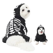 Pet Dog / Cat Plush Skeleton Hoodie Halloween Dress-up Party Cosplay Costume Lrg
