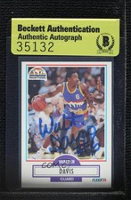 BAS 1990-91 Fleer Walter Davis #47 Authentic Auto HOF 3c7