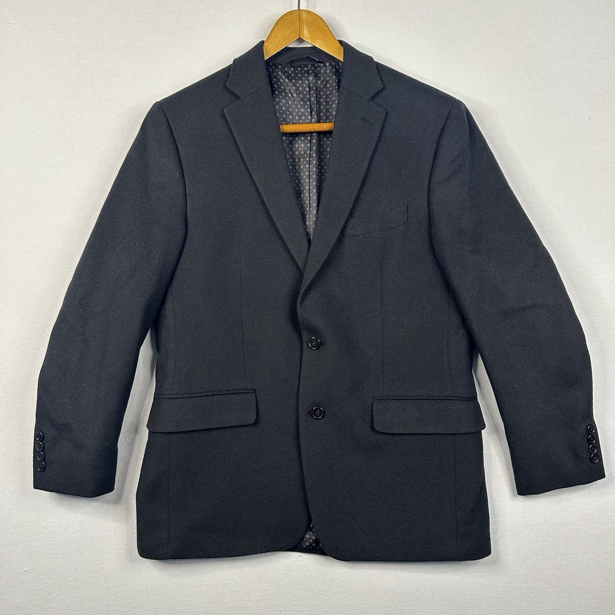 Lauren Ralph Lauren Sportcoat 40R Black Label Men Black Wool Silk Cashmere Blaz