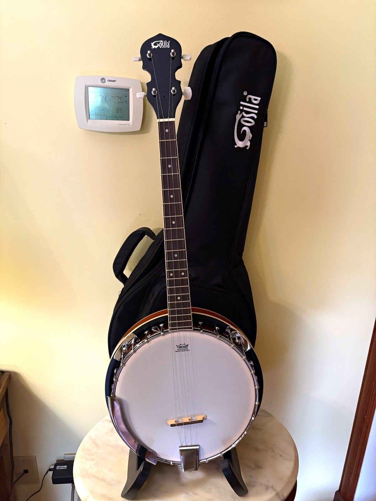 Gosila 4 String Tenor Banjo Right-Handed w/ Gig Bag and stand