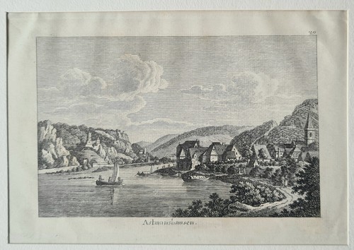 4 Stück Stahlstiche, Asmannshausen - Bild 3 von 17