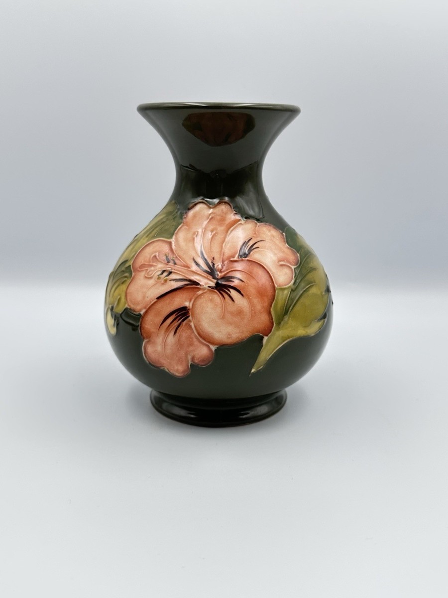 Vintage Moorcroft Hibiscus Green Vase. Early c1950's Vase | eBay UK