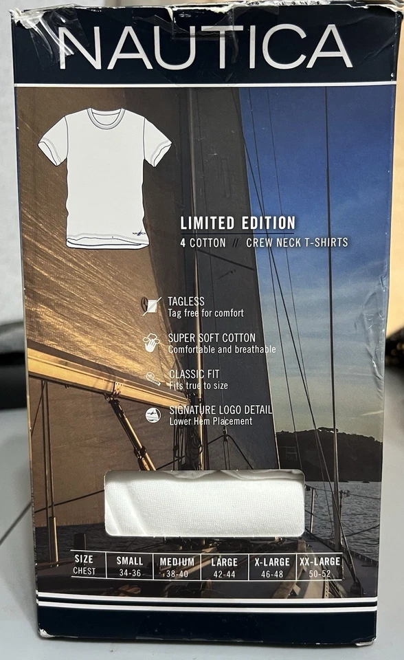Nautical Limited Edition Men’s 4-Pack Crew Neck T-Shirt XL - Image 2 of 2