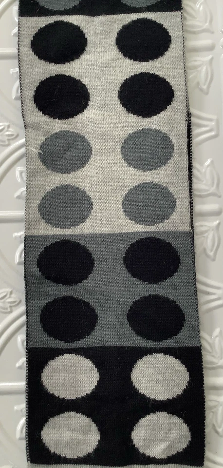 Smartwool Negro Gris y Blanco Reversible Mezcla Lana Círculos Geométricos Foto 4 de 4
