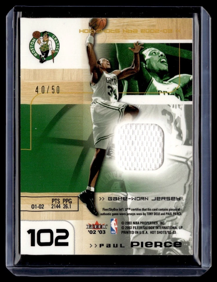 2002-03 Fleer Hot Shots Give And Go Dual Jersey Paul Pierce/Tony Delk 40/50 - Image 2 of 2