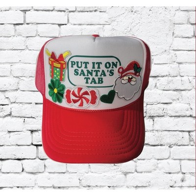 Put it on Santas Tab Christmas Patch Trucker Hat Mesh Back Beach Hat Snapback