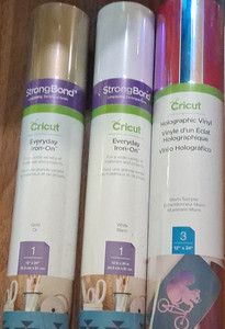 Cricut Everyday Iron-On Heat Transfer Vinyl Rolls StrongBond Gold/White + Holo